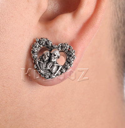 Couple Skull Earrings Heart Wedding