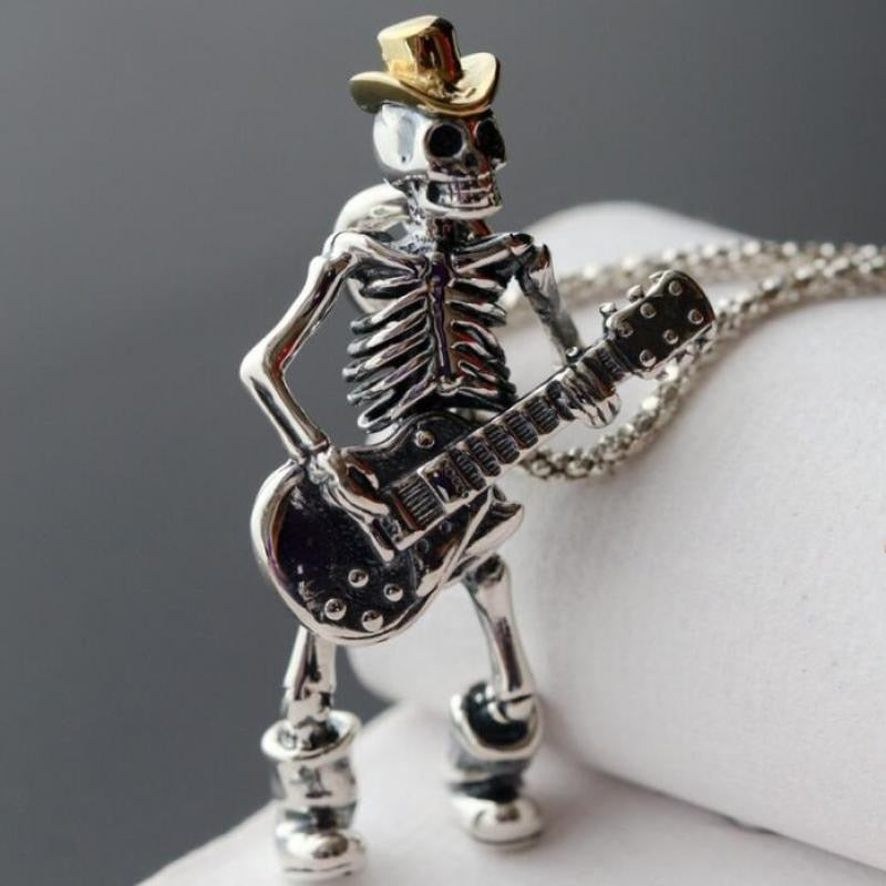 Rock Metal Music Skull Pendant Necklace