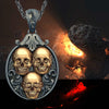 Triple Skull No Evil Necklace