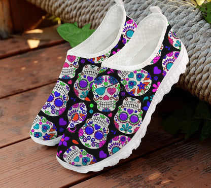 Sugar Skull Casual Flats Sneakers Shoes