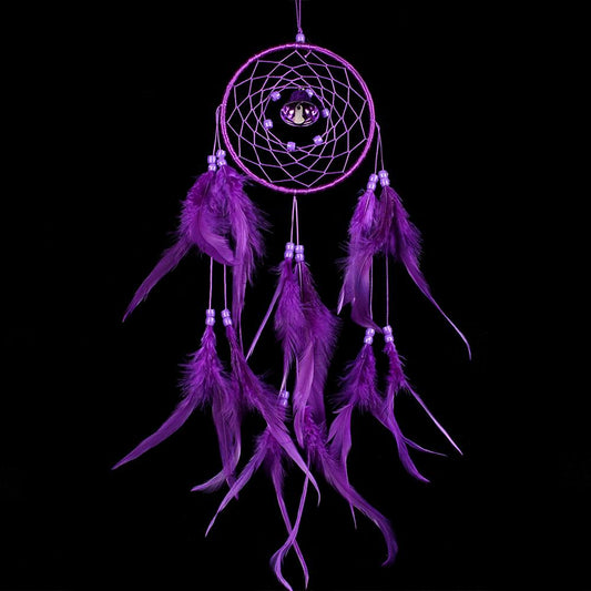 Purple Native Indian Feather Dream Catchers