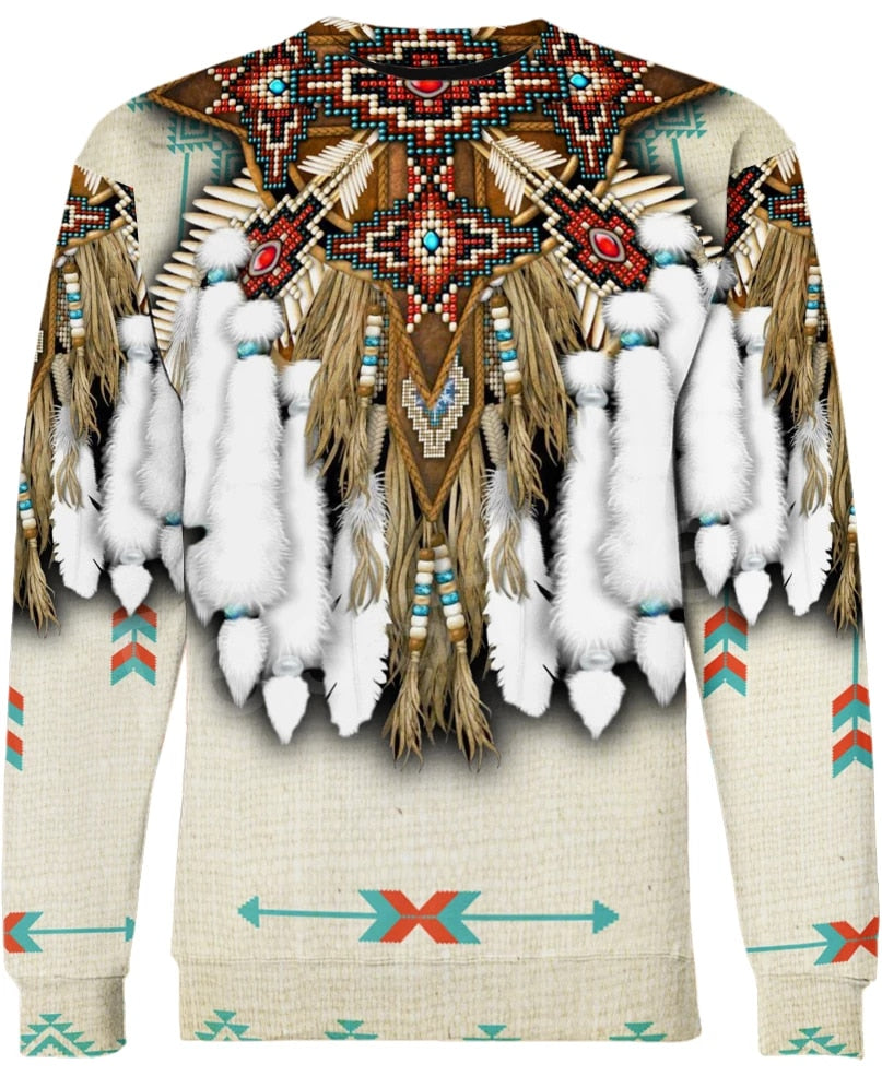 Indian Native Print Hoodie/Sweatshirt/Jacket