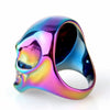 Stainless Steel Blue Gothic Skull Biker Ring