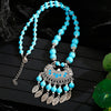 Native Indian Turquoise Feather Choker Necklace