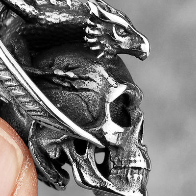 Dragon Hug Skull Necklace