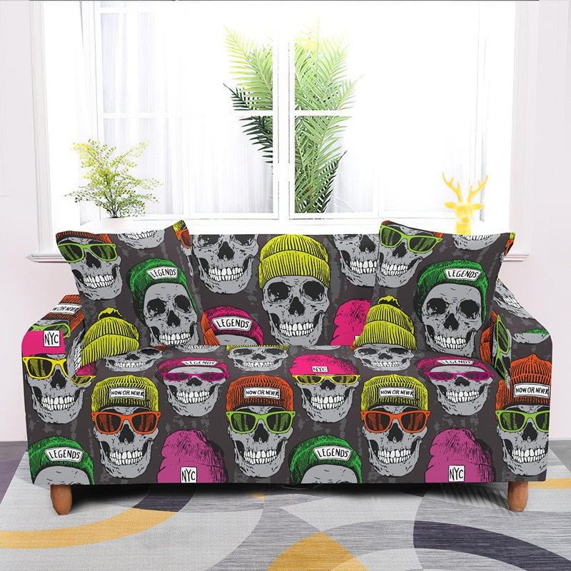 Skull With Hat Sofa Cover Home Accessories