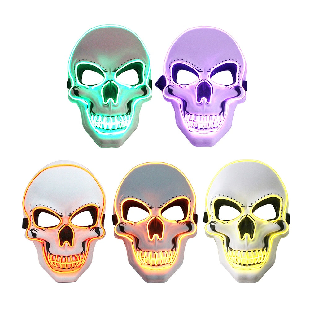 Glowing Skull Mask New Party Halloween LED Face