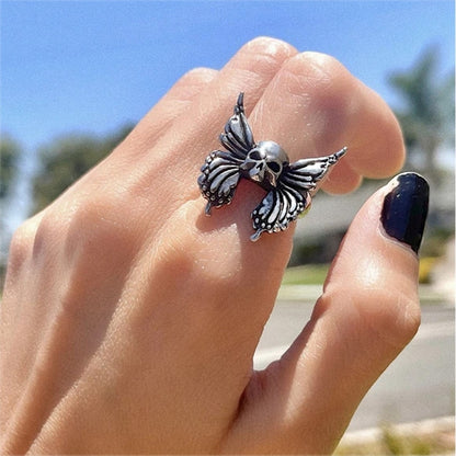 Cute Butterfly Skull Rings