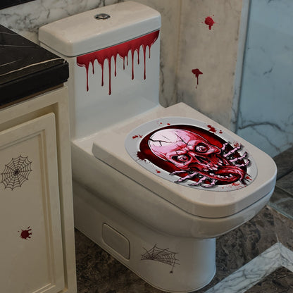 Skull Horror Toilet Seat Grabber Sticker For Halloween