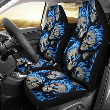 Skull Blue Seat Covers