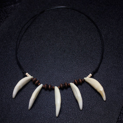 Native Indian Wolf Teeth Necklace