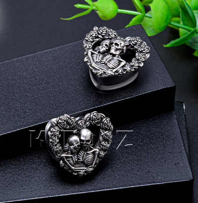 Couple Skull Earrings Heart Wedding