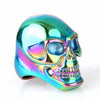 Stainless Steel Blue Gothic Skull Biker Ring