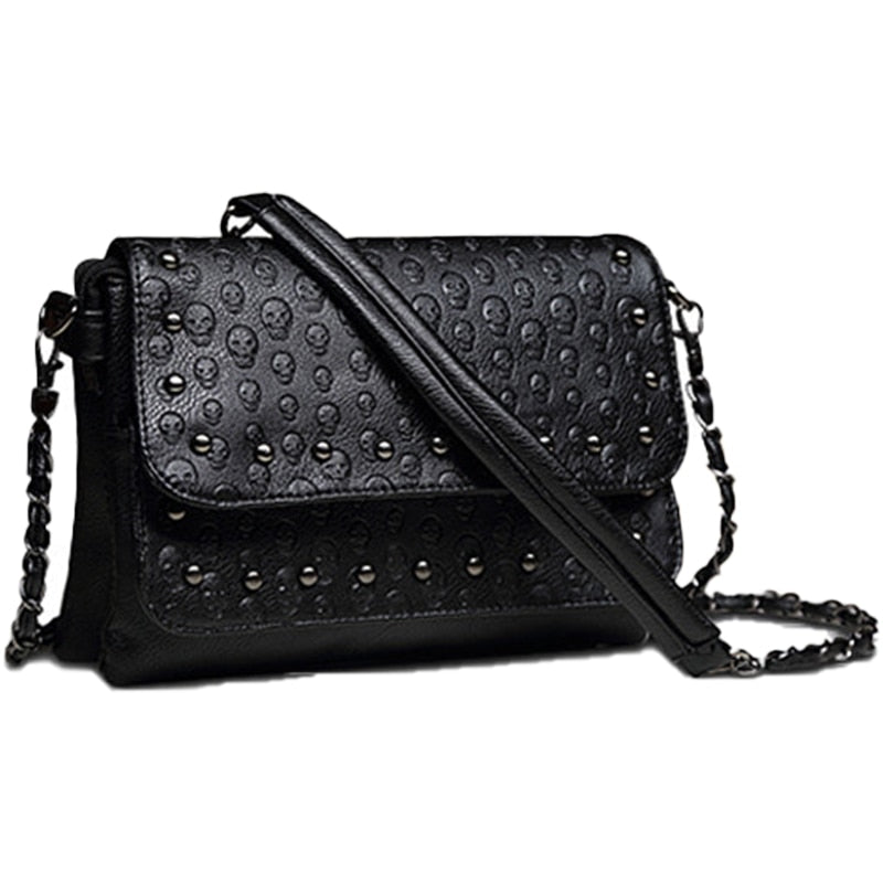 Leather Pattern Skull Shoulder Bag Crossbody Bag