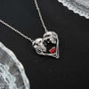 Skull Heart Love Couple Necklace