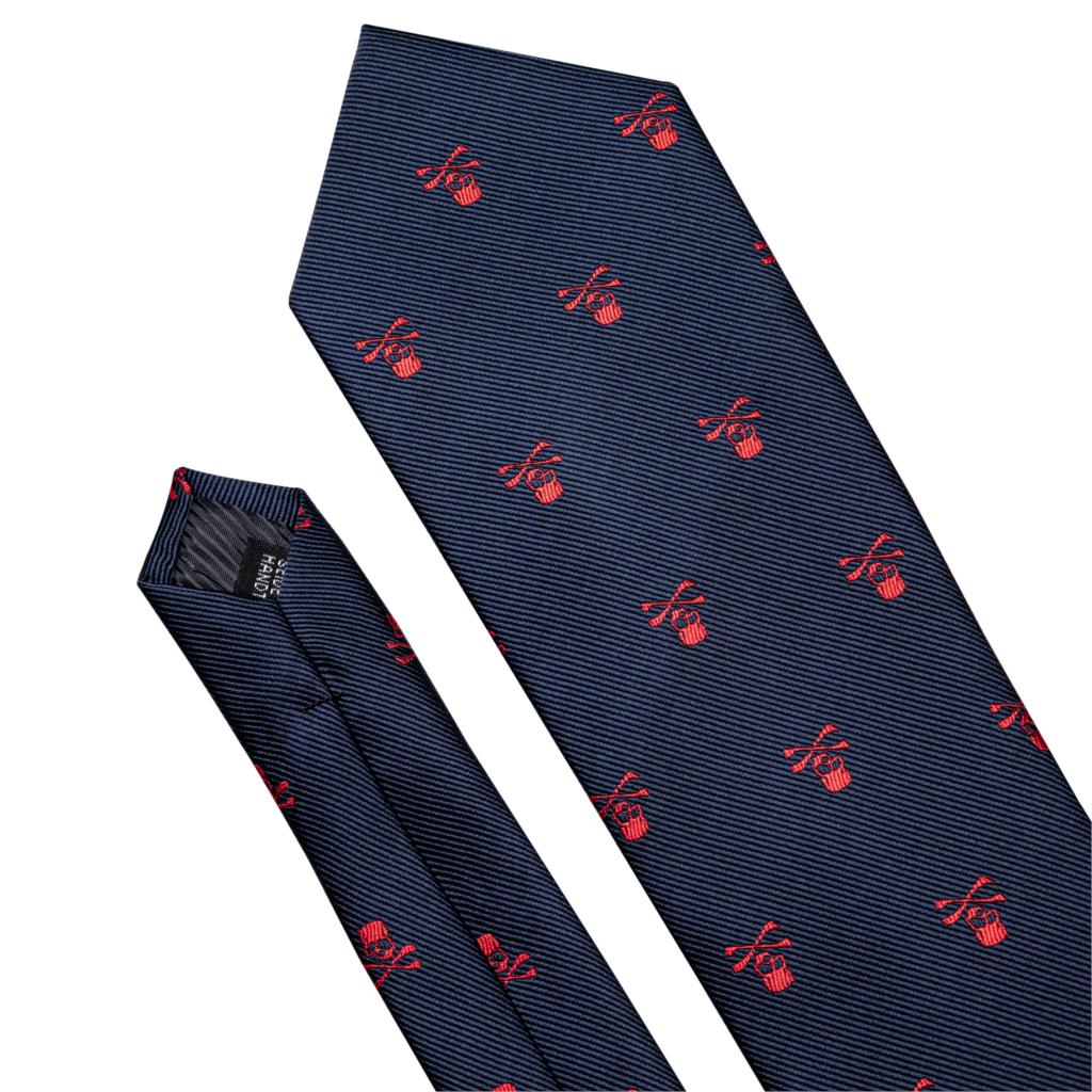 Skull Tie Set 8.5cm Silk Handkerchief Ties