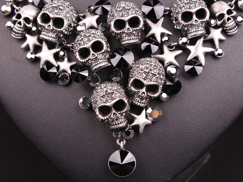 Crystal Skull Jewelry Accessories for Women Necklace - Earrings sets