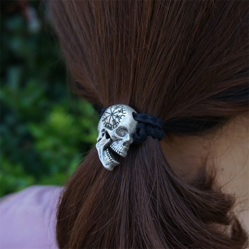 Norse Viking Skull Hair Tie Hair Band