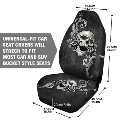 Skull Print Front Car Seat Cover