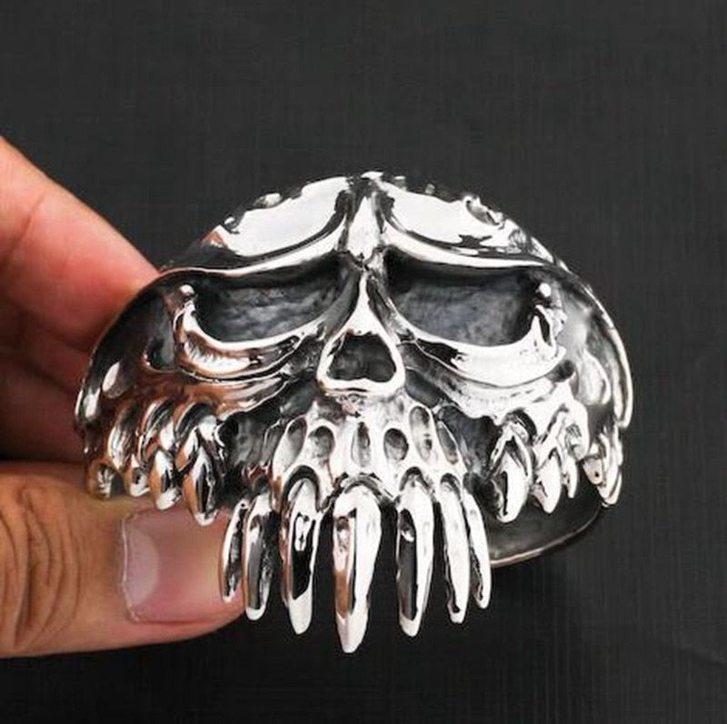 Silver Color Gothic Skull Open Bangles Rock Jewelry