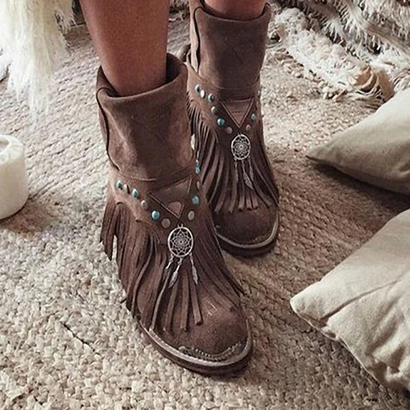 Native Indian Ankle Boots