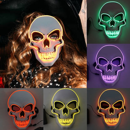 Glowing Skull Mask New Party Halloween LED Face