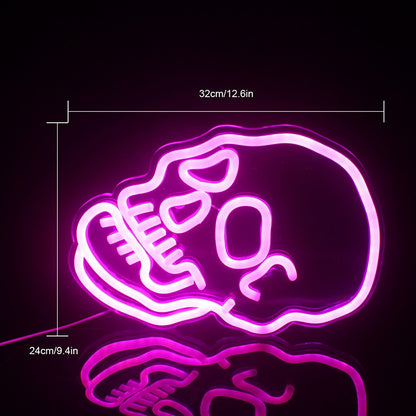 Skull Neon Signs Pink Led Neon Sign Light