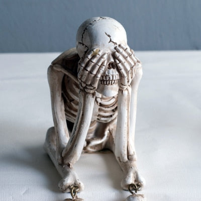 Skeleton Figurine See No Evil Hear No Evil Home Decoration