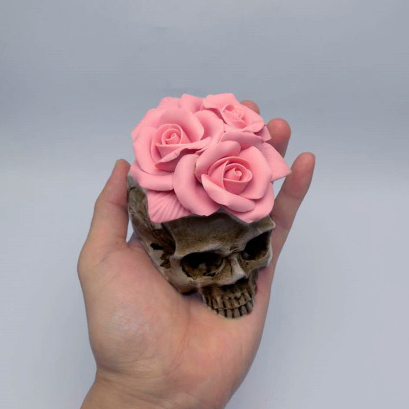 Skull And Rose Silicone Mold Candle Plaster Resin Kitchen Tool