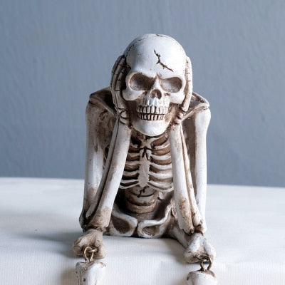 Skeleton Figurine See No Evil Hear No Evil Home Decoration