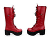 Women Skull Motorcycle Punk High Heels Boots