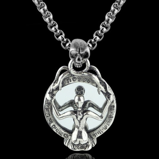 Mirror Skeleton Skull Horror Necklace