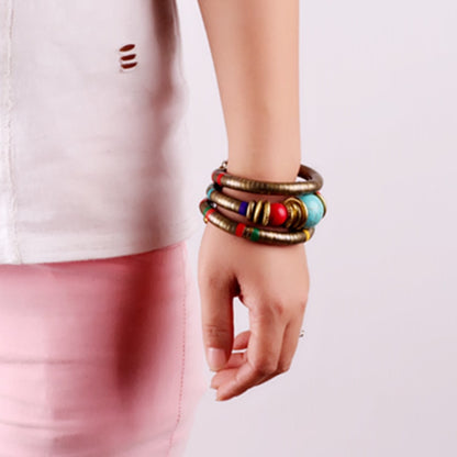 Fashion Native Indian Natural Stone Colorful Snake Bracelets