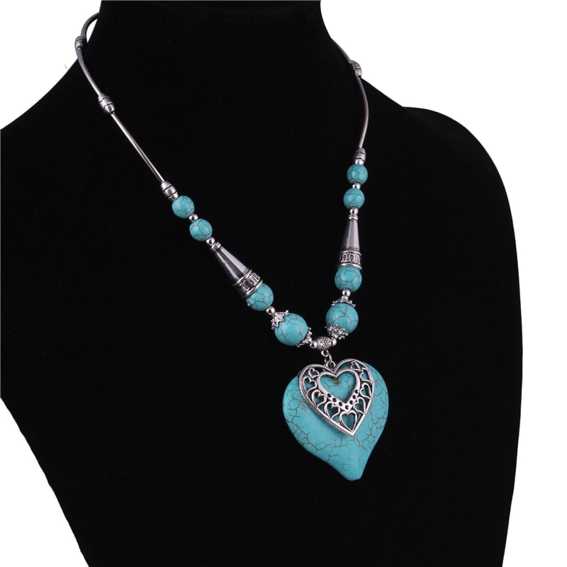 Native Indian Turquoise Heart Necklace