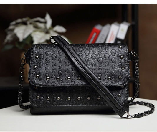 Leather Pattern Skull Shoulder Bag Crossbody Bag