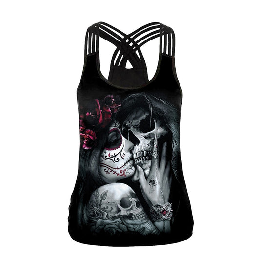 Grim Reaper Skull Couple Tank Top