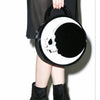 Women Lady Girl Skull Moon Gothic Cross Body Messenger Bag Round Handbag