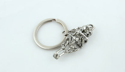 Badass Skeleton Couple Hug KeyChain