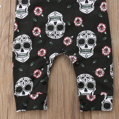 Casual Infant Baby Boy Girl Skull Romper Sleeveless