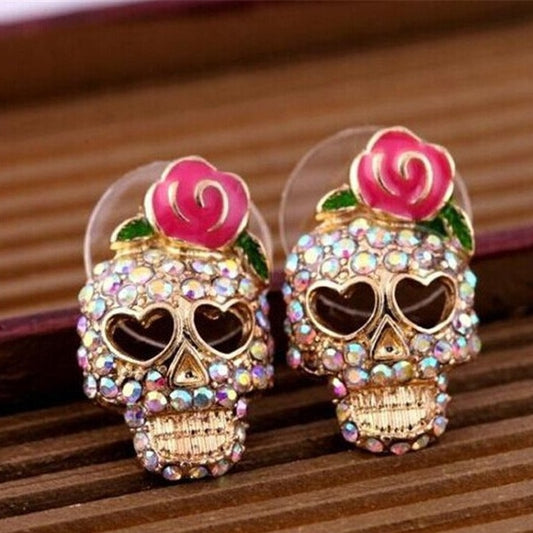 Vintage Skeleton Skull Earrings