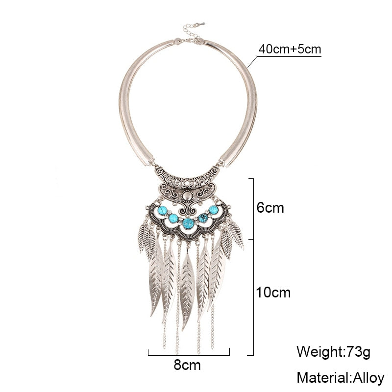 Native Indian Feather Turquoise Necklace