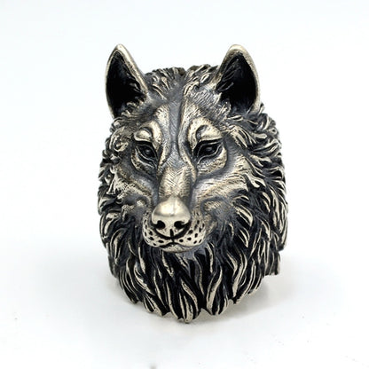 Vintage Nordic Wolf Head Ring