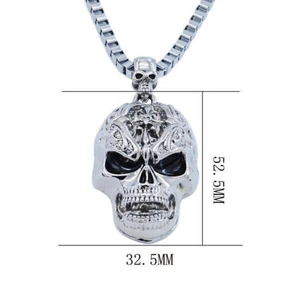 Big Skull Necklace Metal Skull Pendant