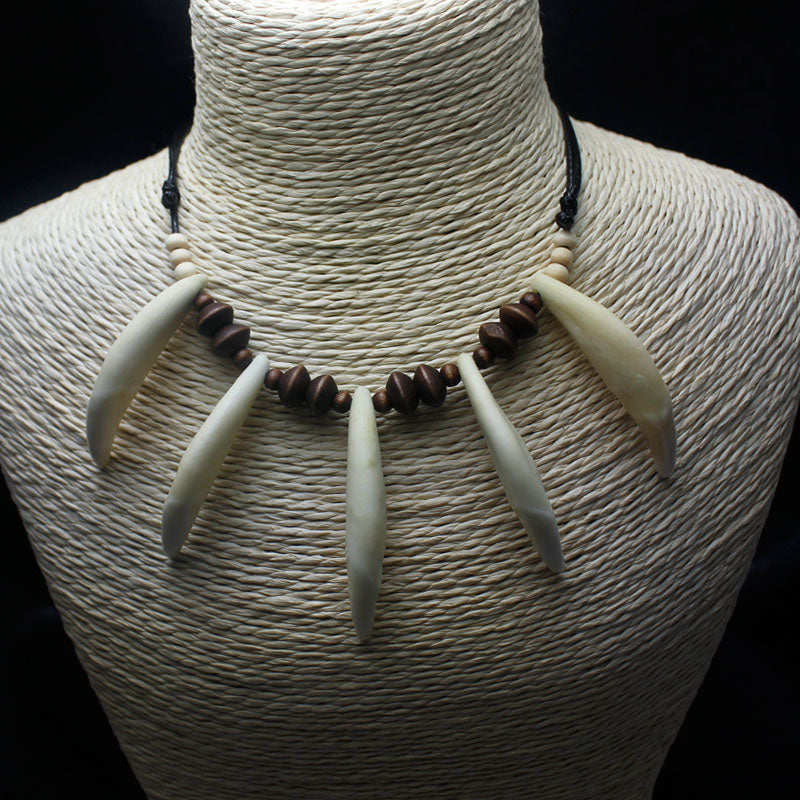 Native Indian Wolf Teeth Necklace