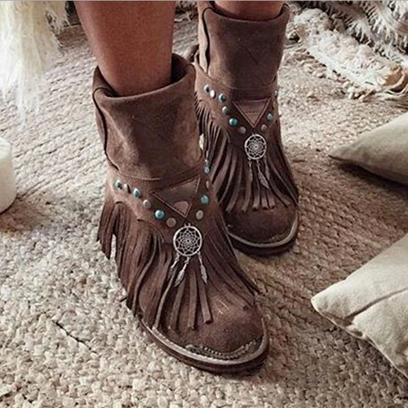 Native Indian Ankle Boots