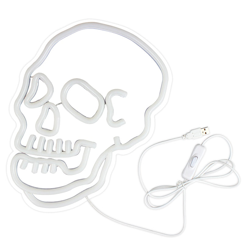 Skull Neon Signs Pink Led Neon Sign Light