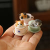 8 Items Cute Cartoon Teacup Cat Decoration