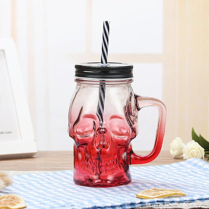 Skull Mason Jar Mug Drinking Drinking Accessories 16oz