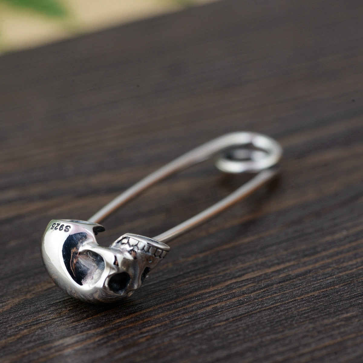 925 Sterling Silver Skull Pin Brooch