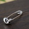 925 Sterling Silver Skull Pin Brooch